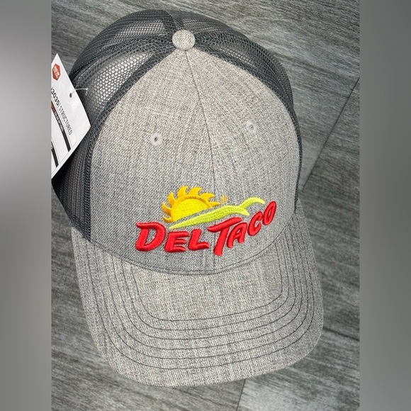 NWT Del Taco Trucker Hat Mesh Snap Back CapAmerica Gray Wool Blend i3035 OSHA - Picture 10 of 16
